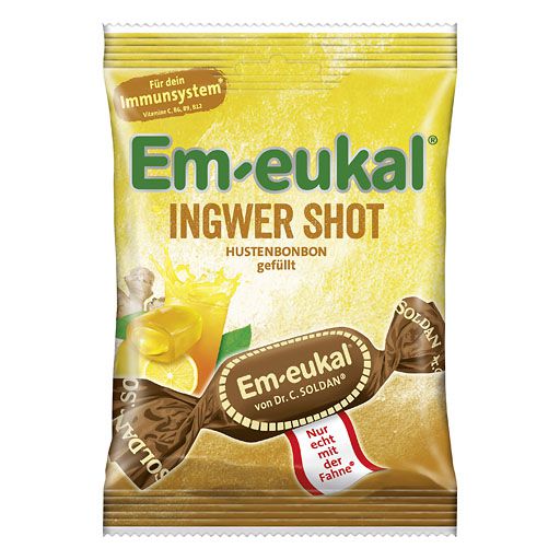 EM-EUKAL Bonbons Ingwer Shot gefüllt zuckerhaltig