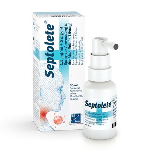 SEPTOLETE Halsschmerz-Spray 1,5mg/ml + 5mg/ml Spr.z.Anw.i.d.Mundhö.